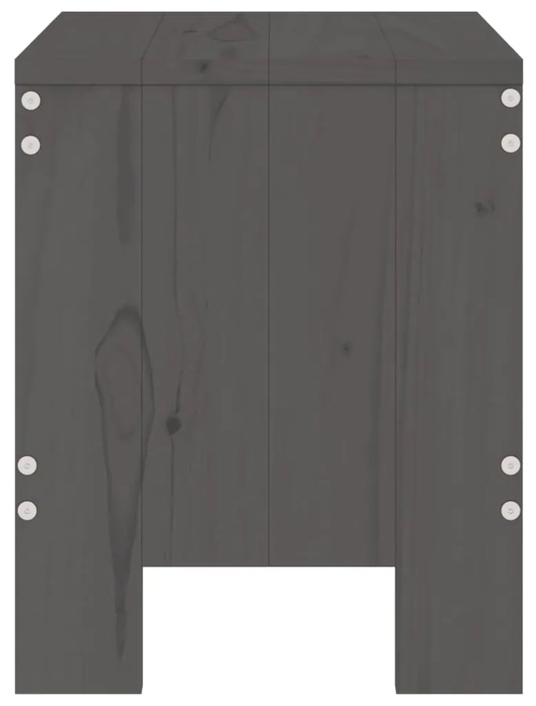 Bancos de jardim 2 pcs 40x36x45 cm pinho maciço cinzento