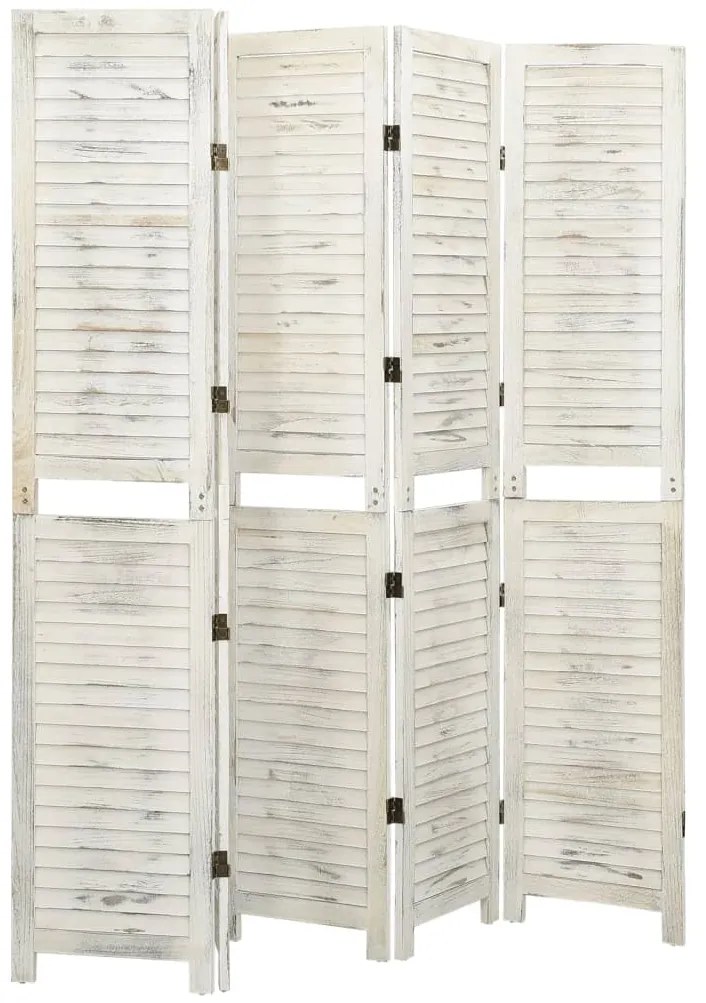 Biombo com 5 painéis 178,5x166 cm madeira branco antigo