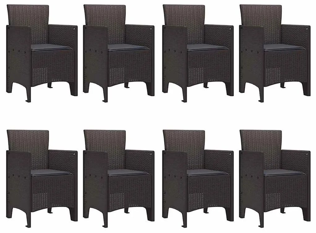 Conjunto de Jantar para Jardim 9 pcs Castanho 250 x 100 x 73 cm