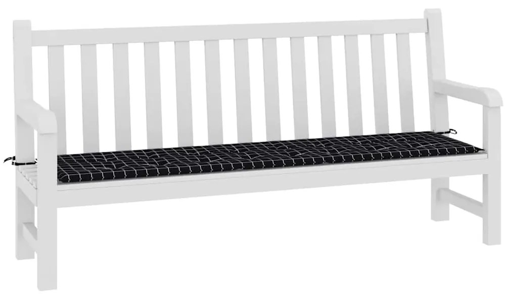 Almofadão p/ banco jardim 200x50x4cm tecido padrão xadrez preto