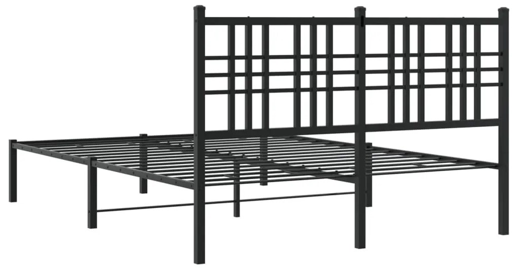 Estrutura de cama com cabeceira 140x200 cm metal preto