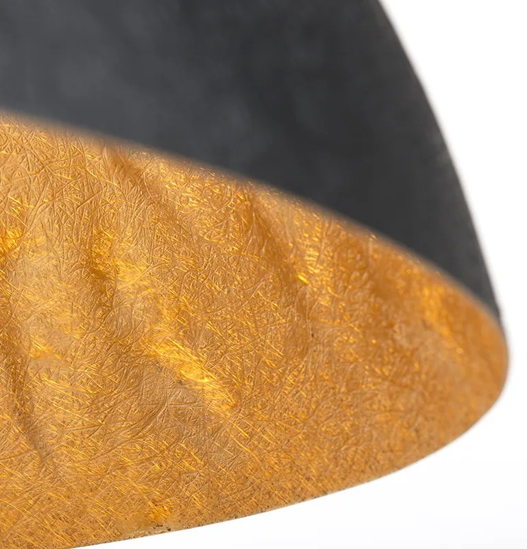 Candeeiro de suspensão inteligente preto com dourado 70 cm com Wi-Fi A60 - Magna