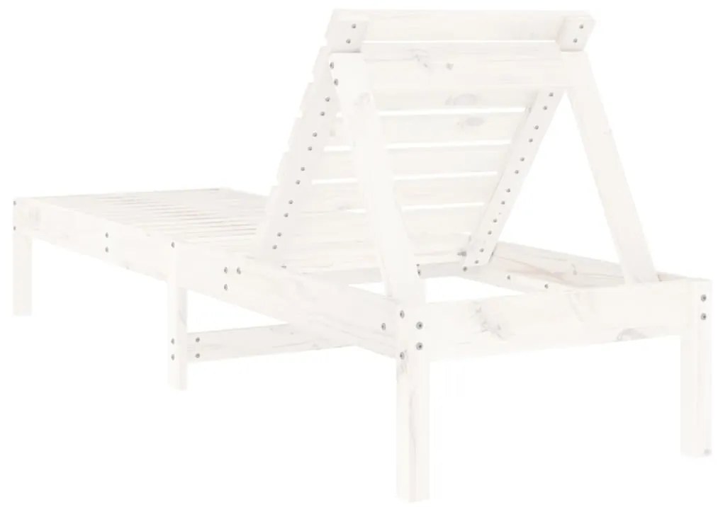 Espreguiçadeiras 2 pcs 199,5x60x74 cm pinho maciço branco