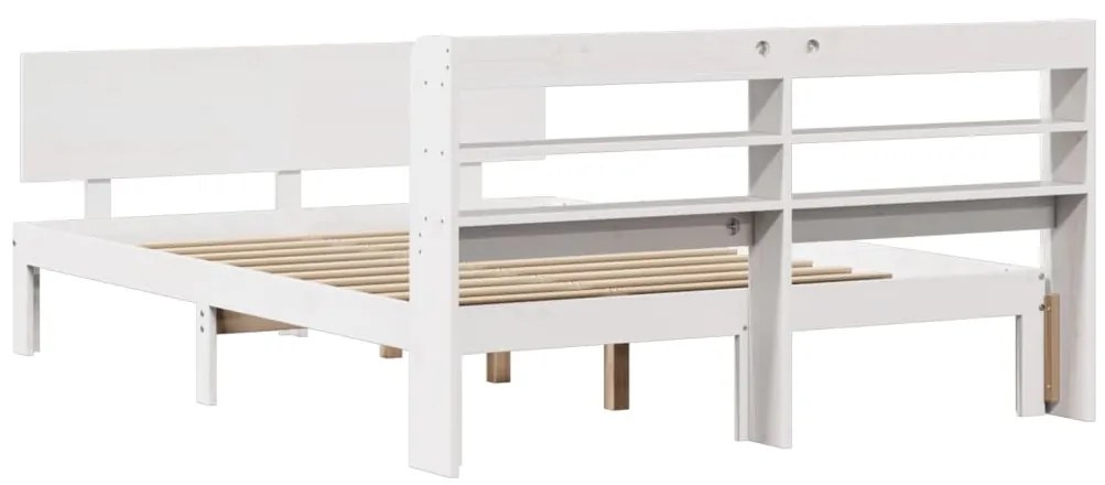 Estrutura de cama c/ cabeceira sem colchão 160x200 cm branco