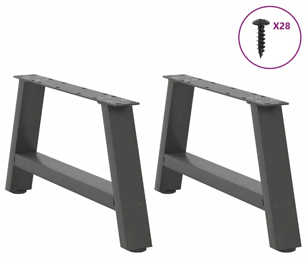 Pés para mesa de centro em formato A, 2 peças, antracite, 60x(30-31) c