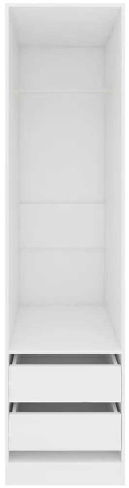 Roupeiro com gavetas 50x50x200 cm derivados de madeira branco
