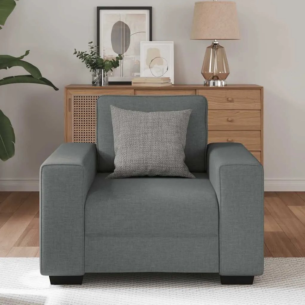 Poltrona 60 cm tecido cinzento-escuro