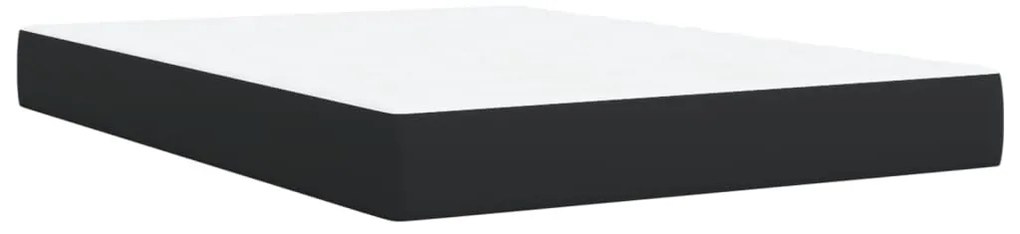 Cama com molas/colchão 140x190 cm couro artificial preto