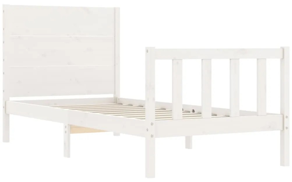 Cama sem colchão 100x200 cm madeira de pinho maciça branco