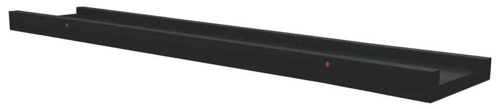 Unidade de prateleiras com rebordo 2 pcs 60x9x3 cm MDF preto