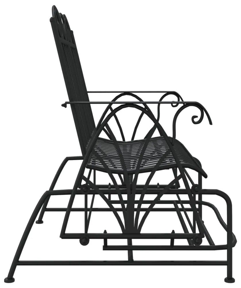 Banco de alpendre de 2 lugares 114 cm aço preto