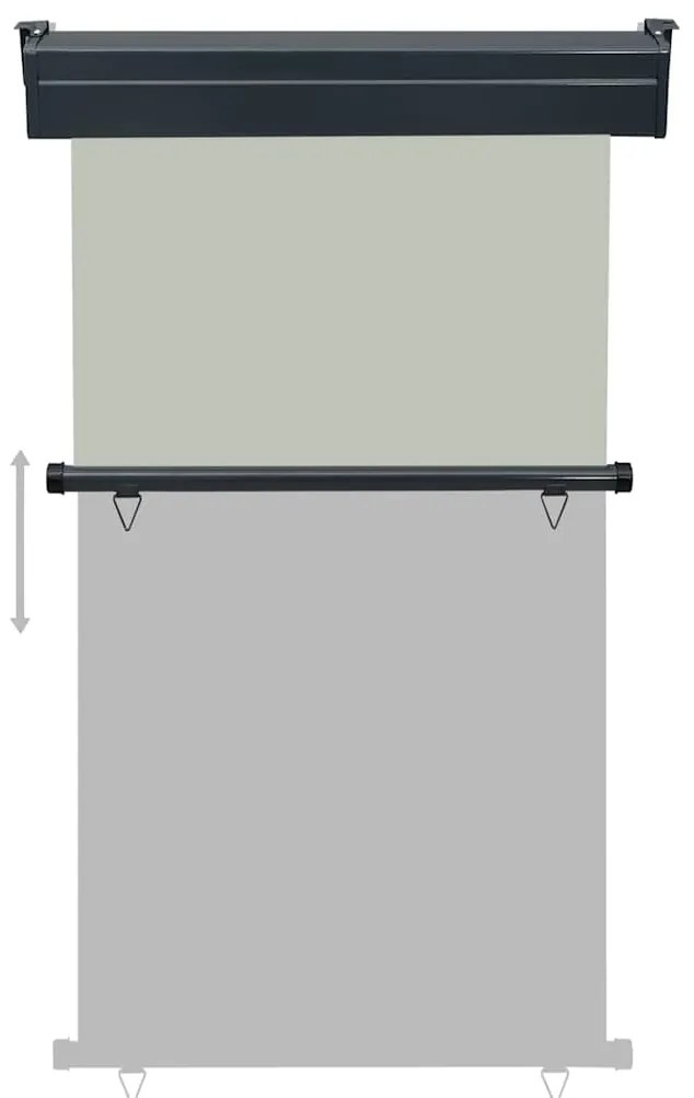 Toldo lateral para varanda 100x250 cm cinzento