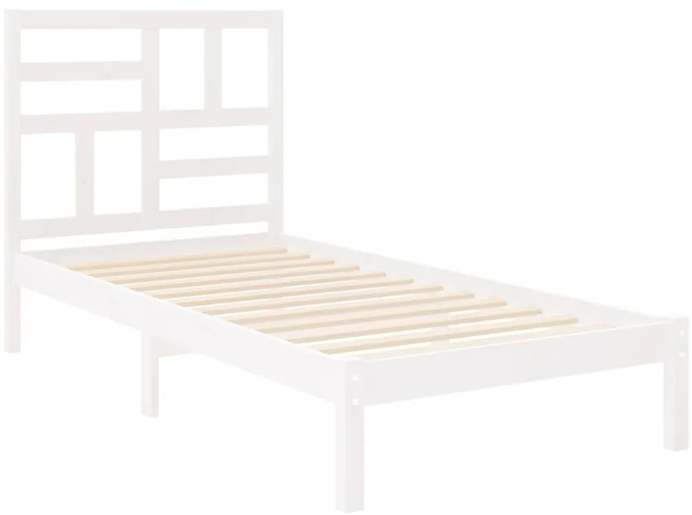 Estrutura cama pequena solteiro 75x190 cm madeira maciça branco