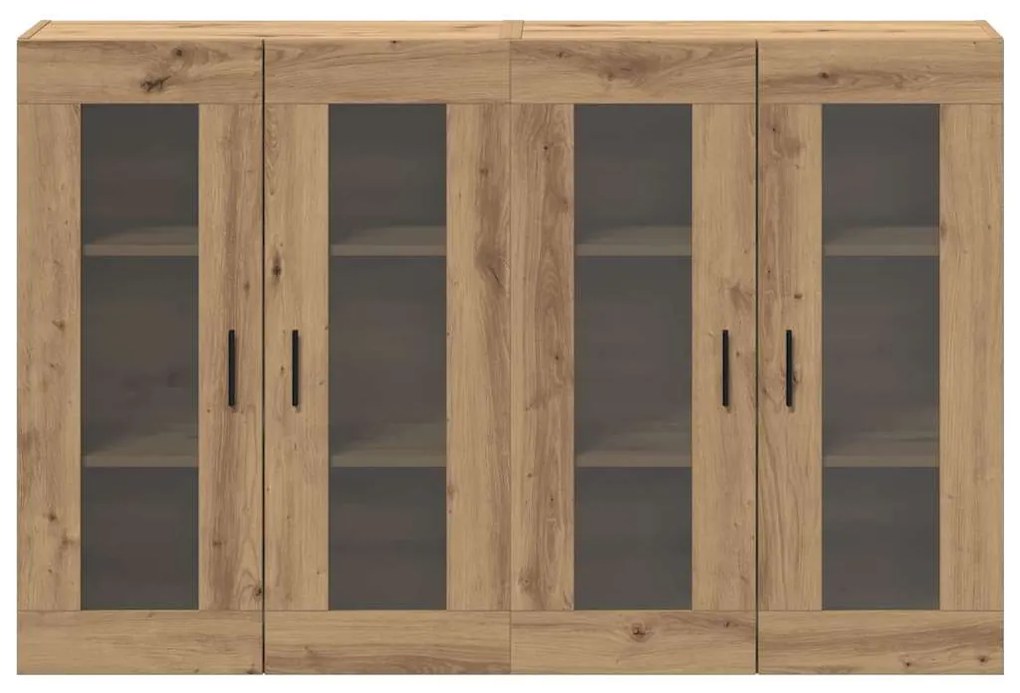 Gabinetes de Parede 2 peças Carvalho Artesanal 69.5 x 34 x 90 cm em Ma