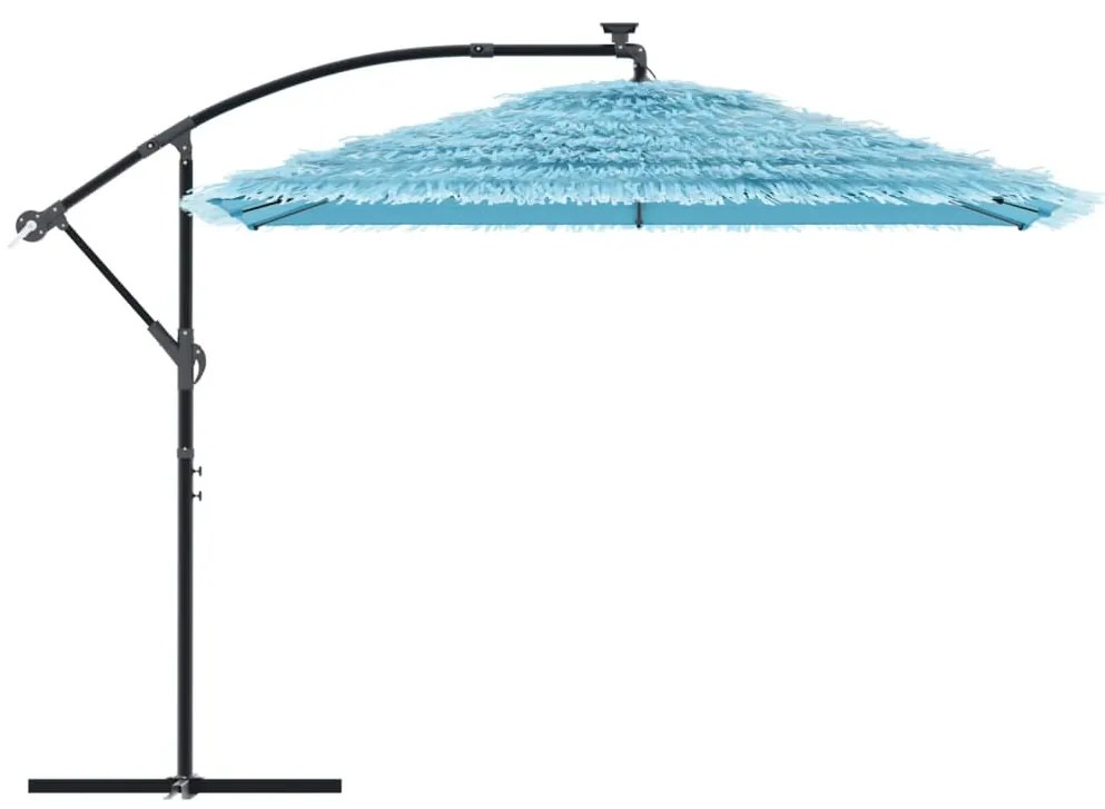 Guarda-sol de jardim com poste de aço 290x290x238 cm azul