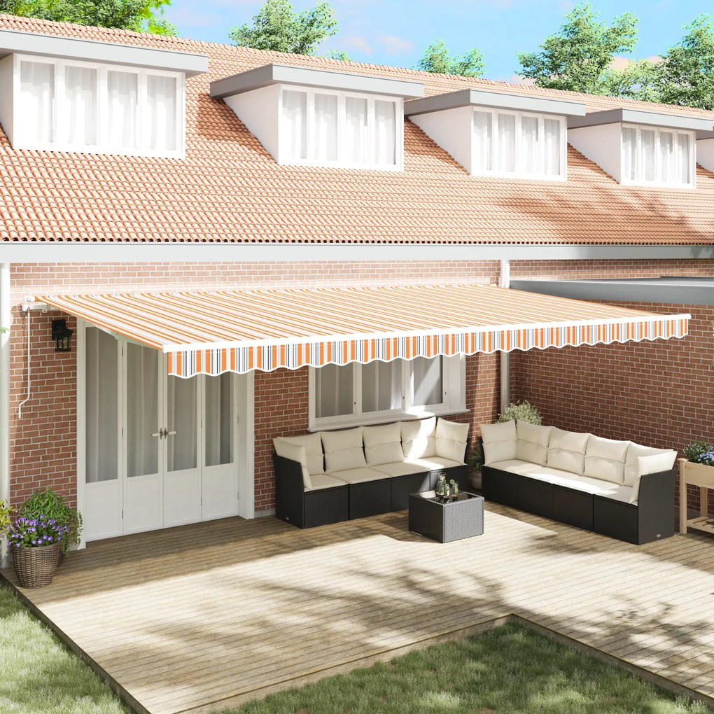 vidaXL Toldo Retrátil Automático com Listras Multicoloridas, 600x300 cm