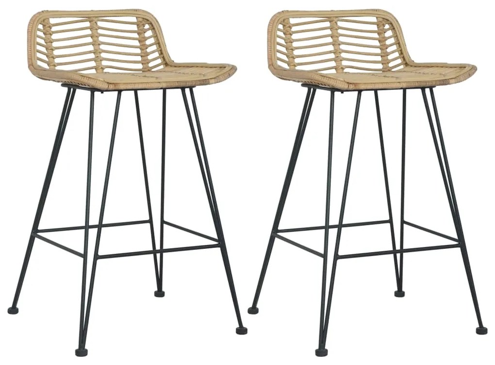 vidaXL Cadeiras de bar 2 pcs vime genuíno
