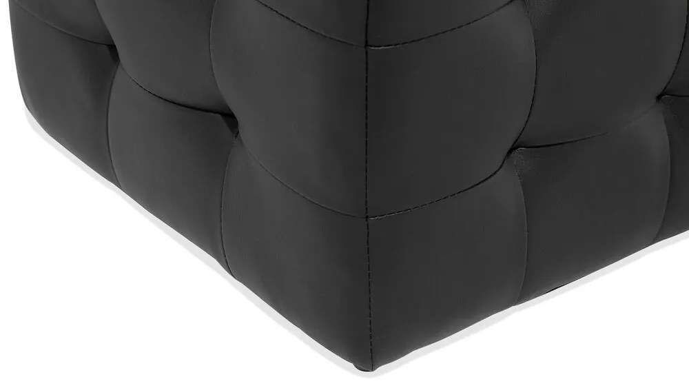 Tamborete com arrumação em pele sintética preta 72 x 42 cm MICHIGAN Beliani