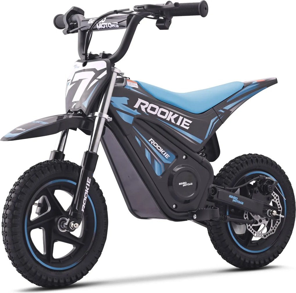 Mota elétrica para crianças ROOKIE 24 V (12"), bateria de lítio, motor sem escovas de 250 W, travão de disco Azul