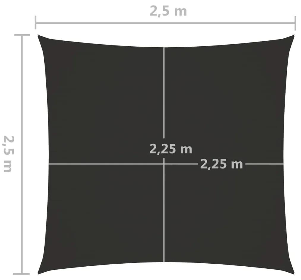 Para-sol vela tecido oxford quadrado 2,5x2,5 m antracite