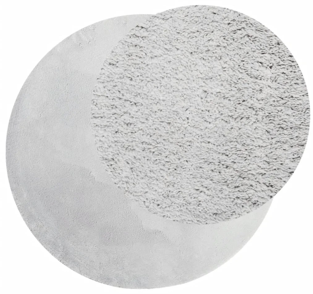 Tapete pelo curto macio e lavável HUARTE Ø 80 cm cinzento