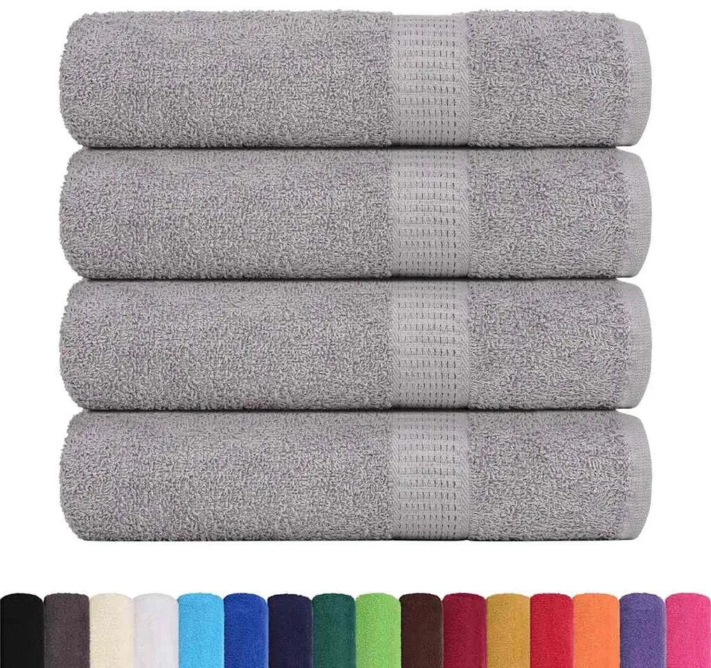 Toalhas de banho 4 pcs 100x150 cm 360 gsm 100% algodão cinzento