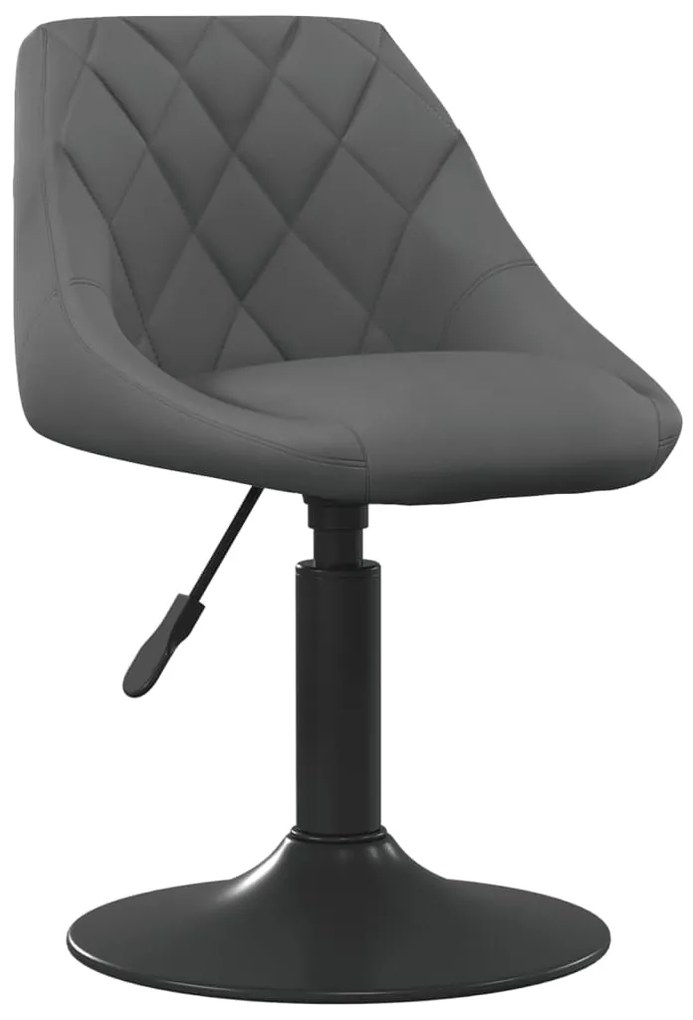Cadeiras de jantar giratórias 2 pcs veludo cinzento-escuro