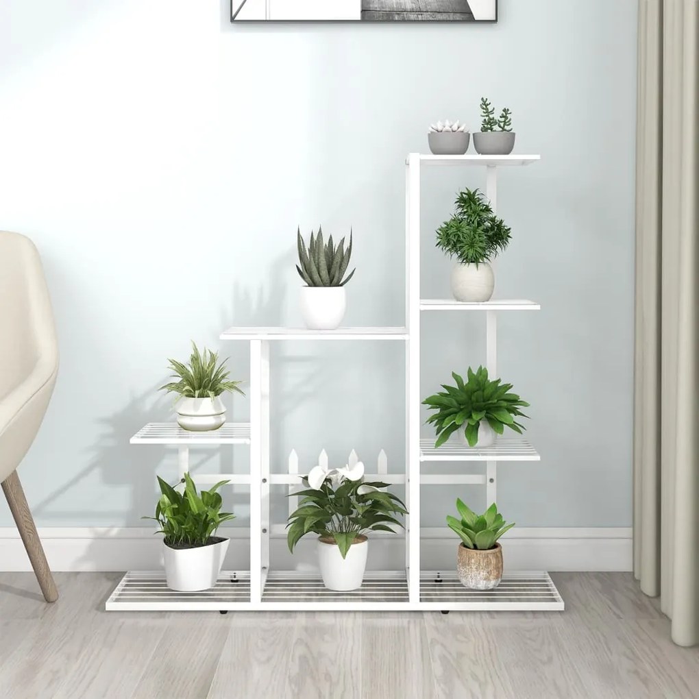 336113 vidaXL Suporte de vasos 94,5x25x88 cm metal branco