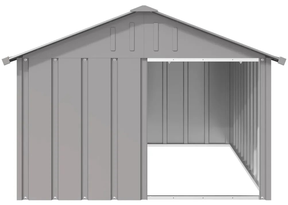 Casota para cães 116,5x153x81,5 cm aço galvanizado cinzento