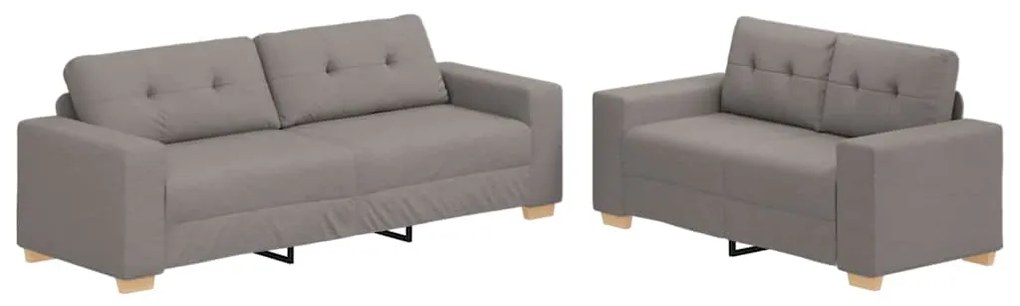 Conjunto de Sofá com Almofadas de Tecido Taupe