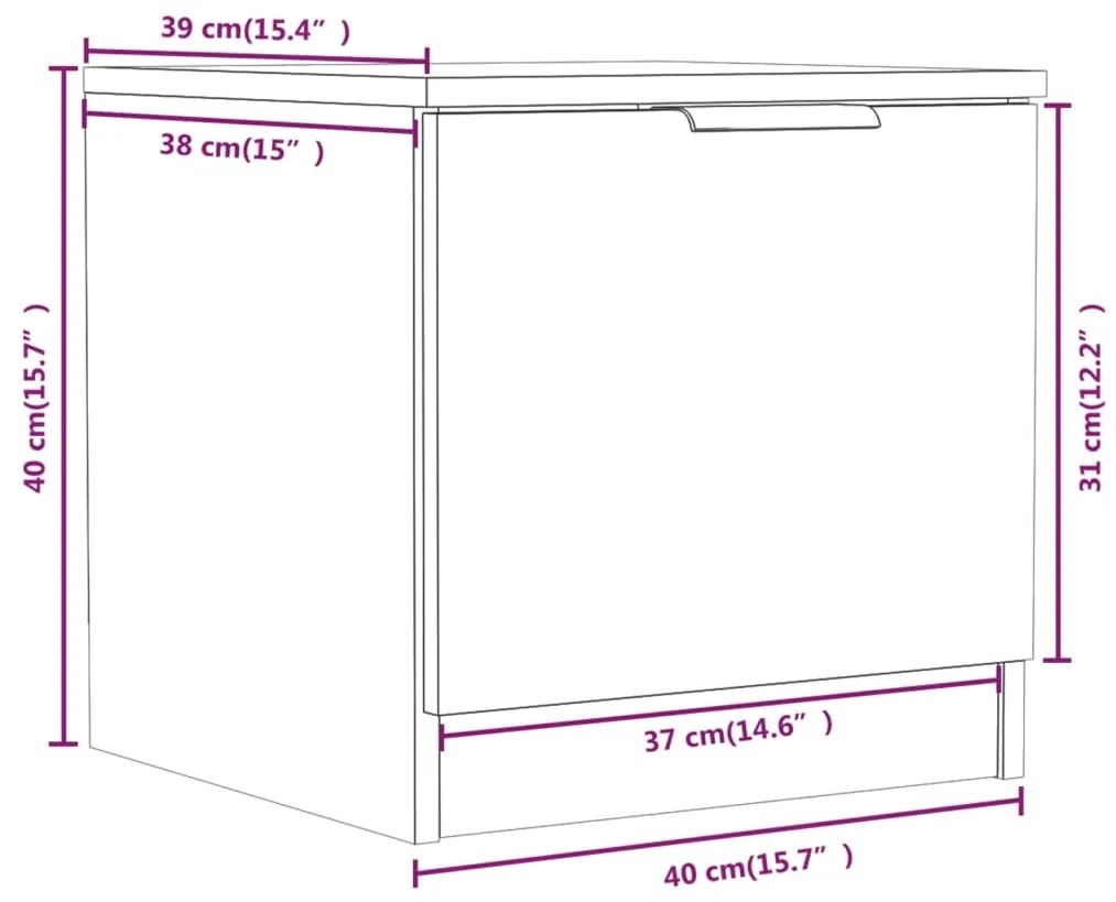 Mesas de cabeceira 2 pcs 40x39x40 cm sonoma cinzento