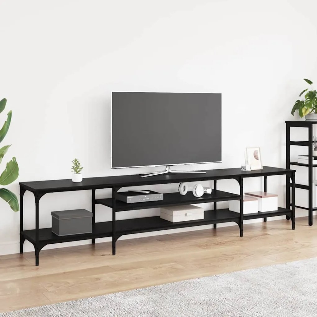 vidaXL Gabinete para TV Carvalho Preto 201 x 35 x 45 cm