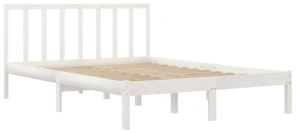 Estrutura de cama 120x200 cm pinho maciço branco