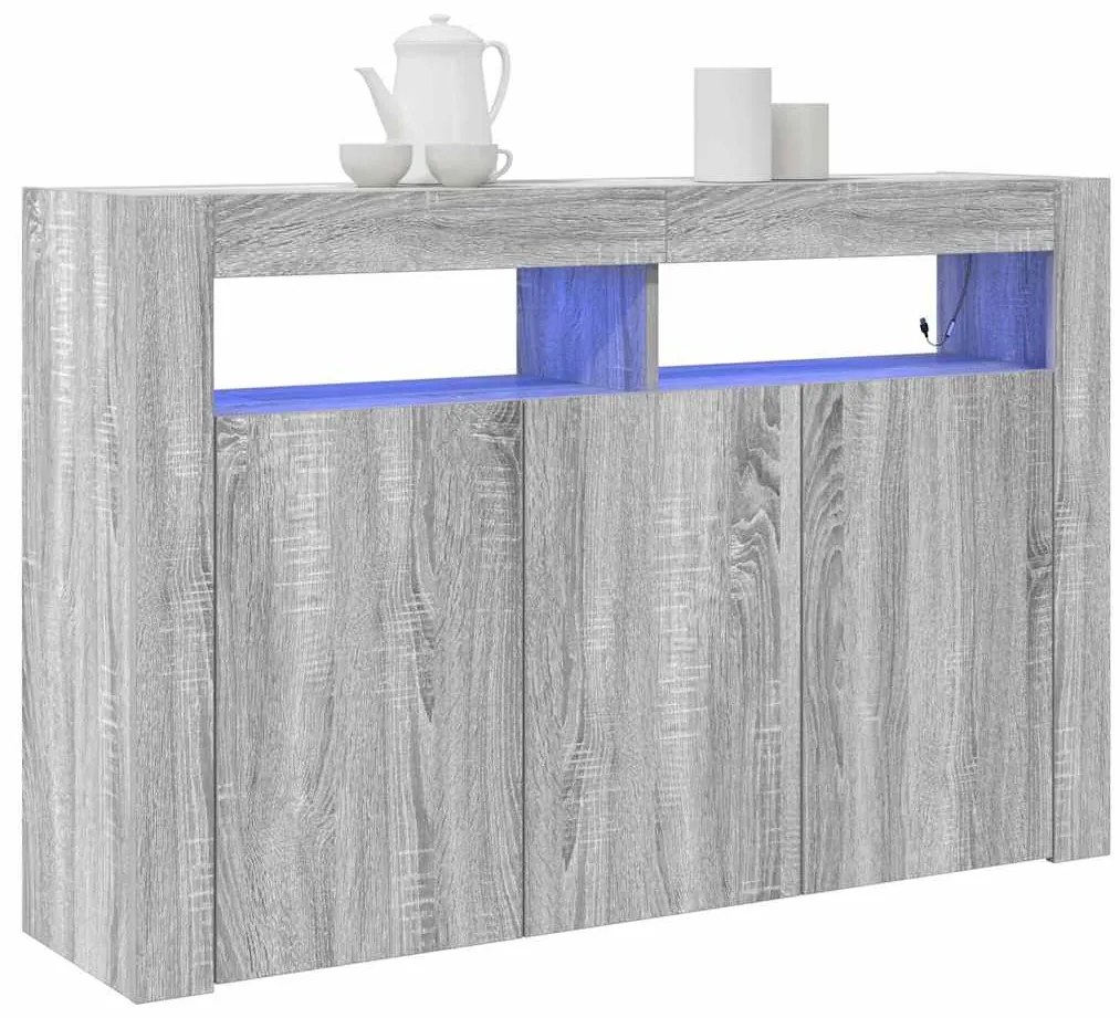 Sideboard Cinzento sonoma Madeira engenheirada 116 x 30 x 75 cm