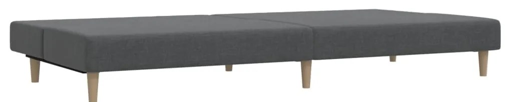 Sofá-cama de 2 lugares tecido cinzento-claro