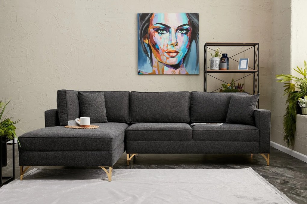 Sofá de Canto Berlin – Antracite – 258x83x181 cm