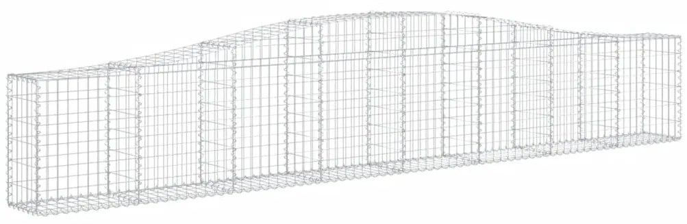 Cestos gabião arqueados 4 pcs 400x30x60/80 cm ferro galvanizado