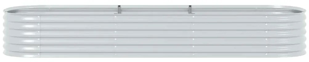 Canteiro elevado de jardim aço galvanizado 320x80x44cm prateado