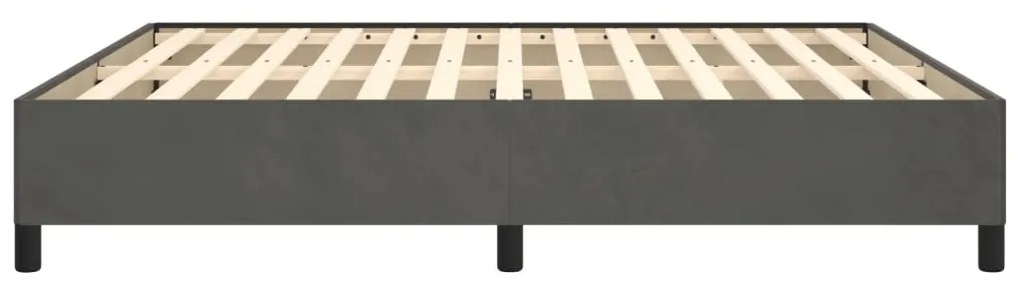 Estrutura de cama sem colchão 160x200 cm veludo cinzento-escuro