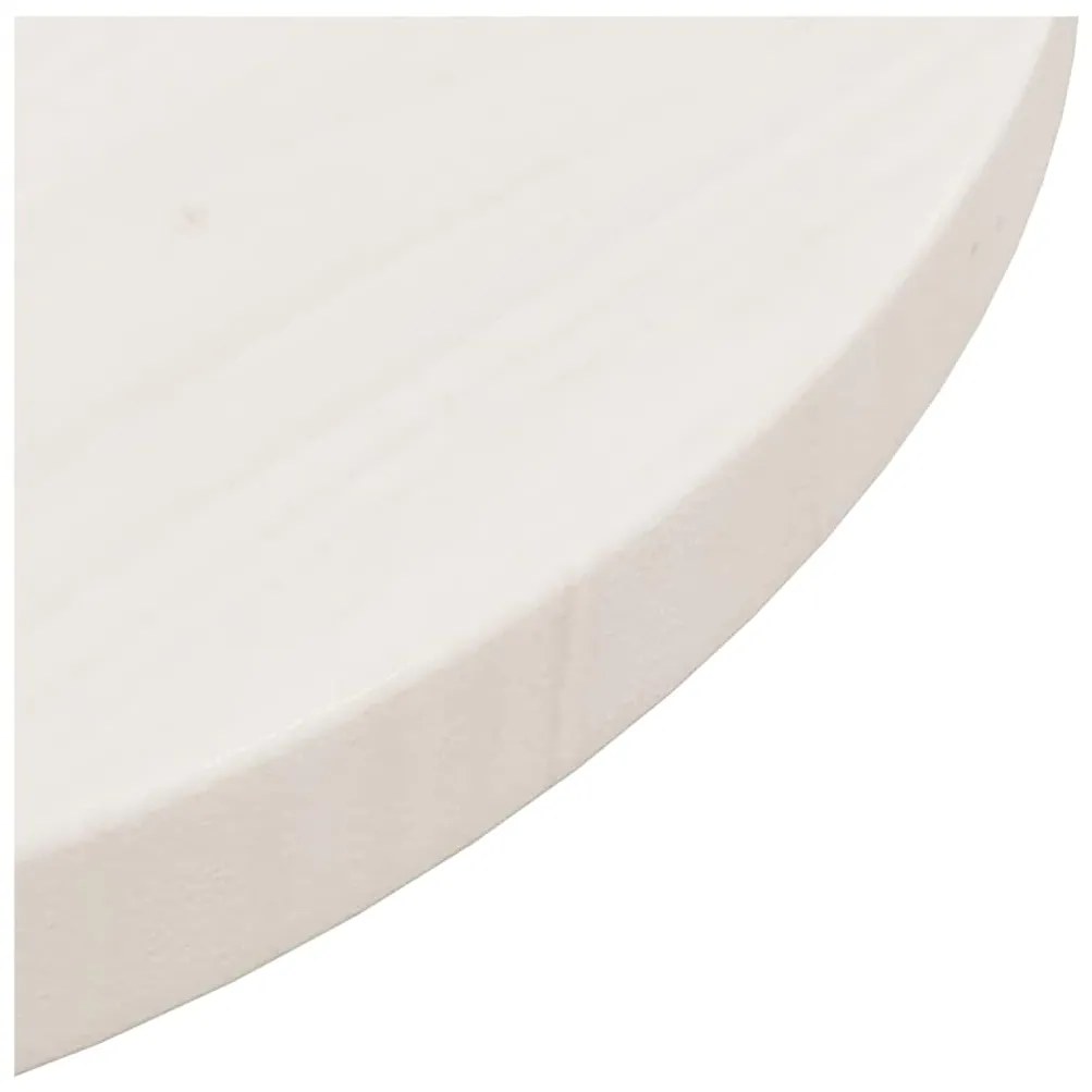 Tampo de mesa pinho maciço Ø40x2,5 cm branco