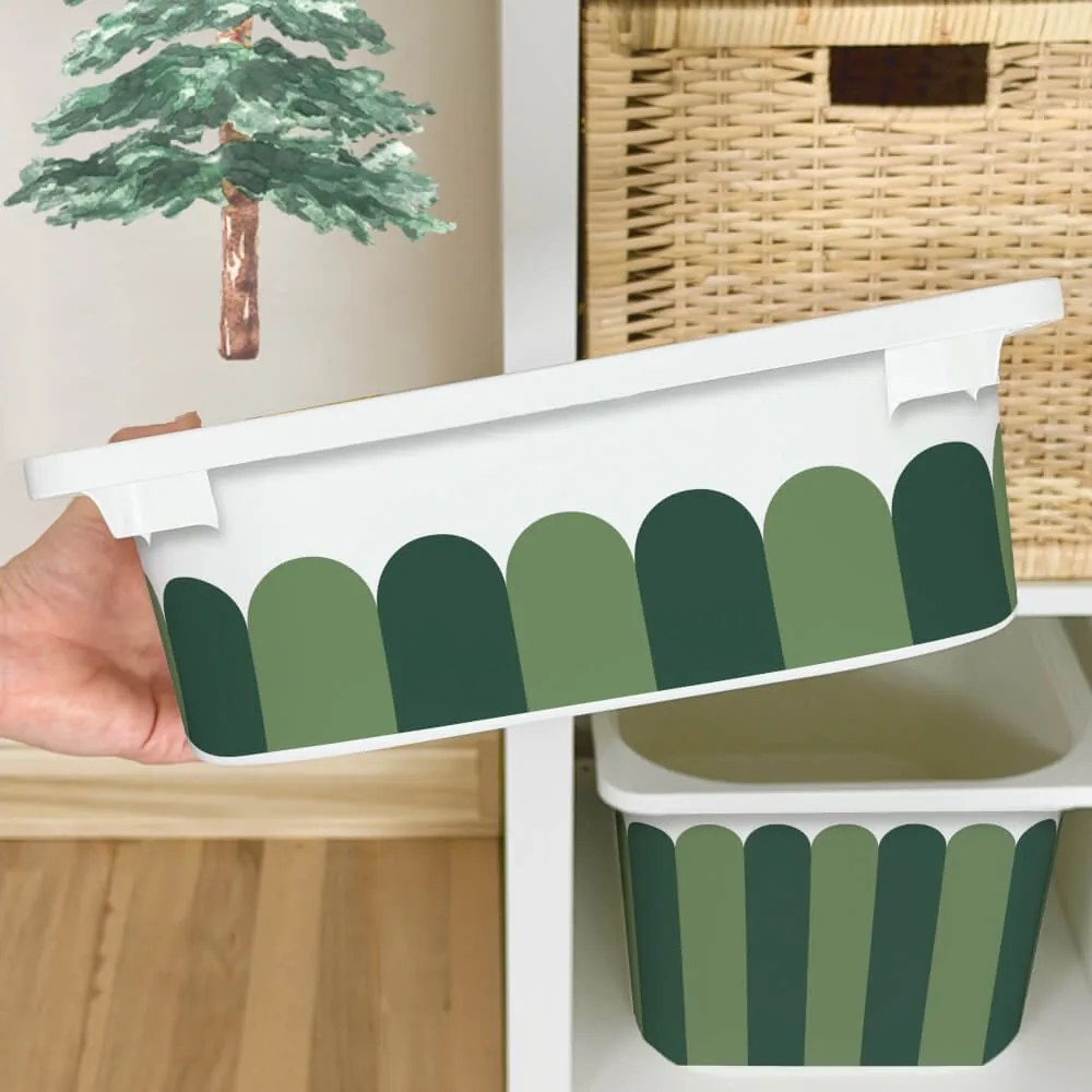 Autocolante para caixa IKEA TROFAST - Arcos verdes