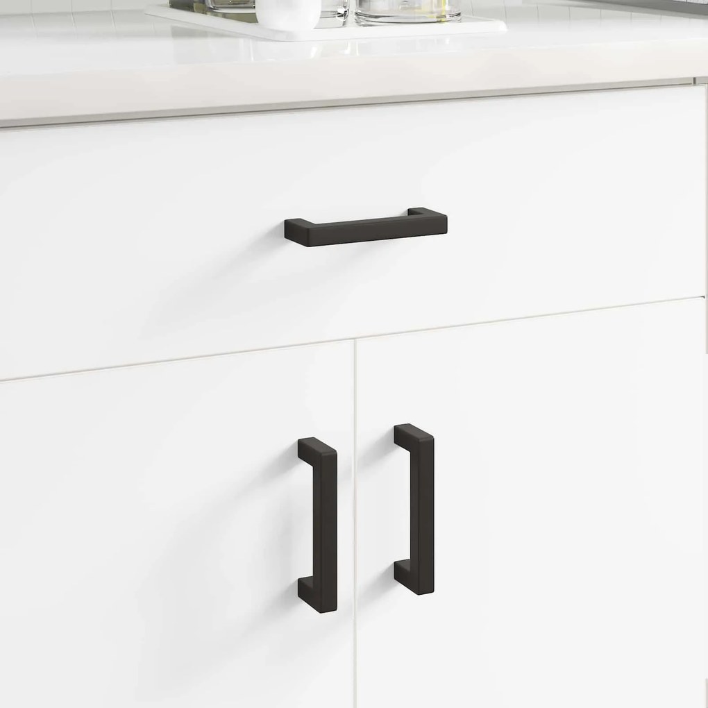 vidaXL Maçaneta de Móveis 429 pcs Preto 110 x 12 x 36 mm Ferro