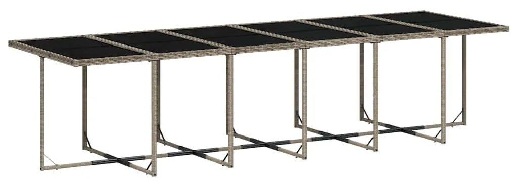 13 pcs conjunto jantar p/ jardim c/ almofadões vime PE cinzento