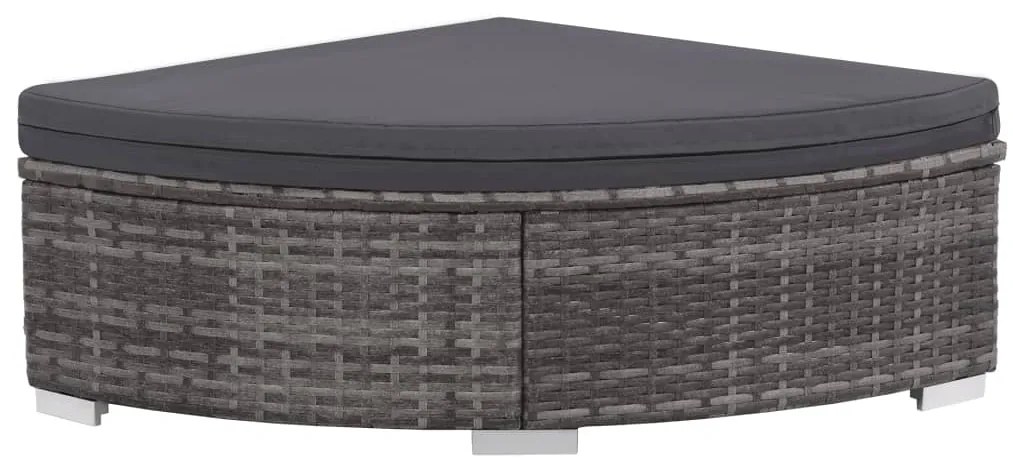 Conjunto de lounge de jardim com 6 peças e almofadas, vime sintético,