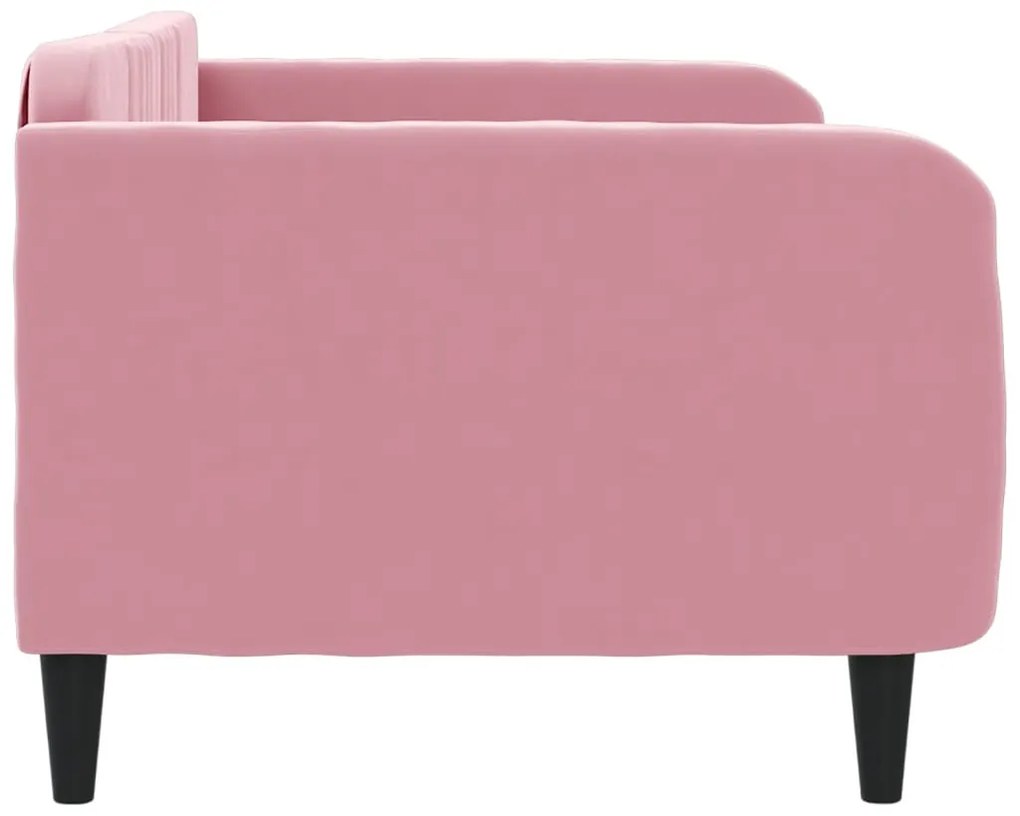 Sofá-cama 100x200 cm veludo rosa