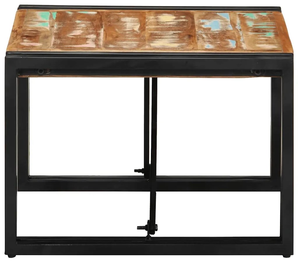 Mesa de centro multicor 50x50x35 cm madeira maciça recuperada