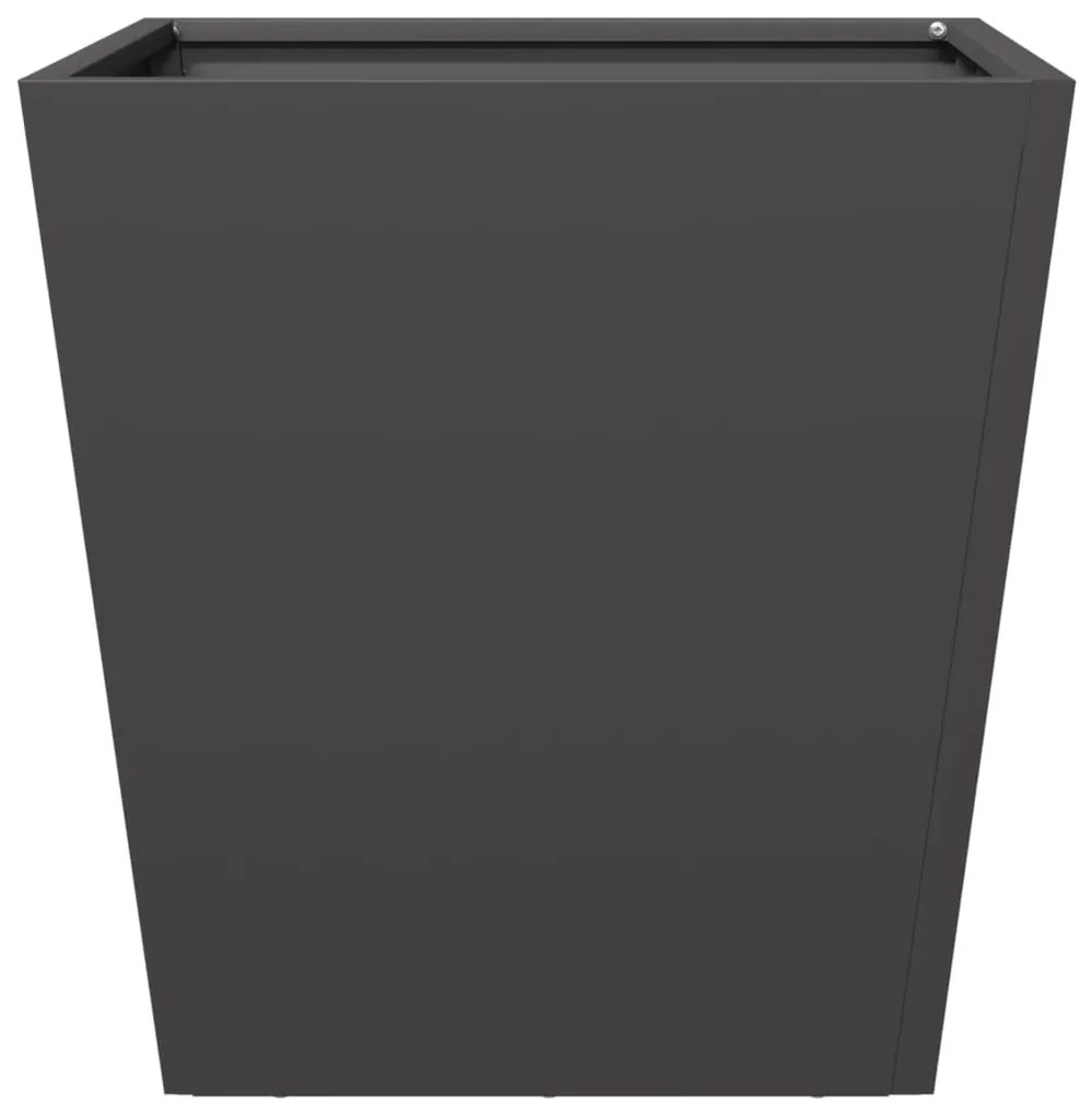Vaso/floreira de jardim 2 pcs 40x40x40 cm aço preto