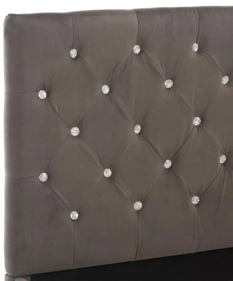 Estrutura de cama 140x200 cm veludo cinzento