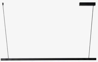 Lâmpada De Teto Suspensa Linear Led 120 Cm Com Luz Indireta Em Alumínio Lirela Preto - Sklum