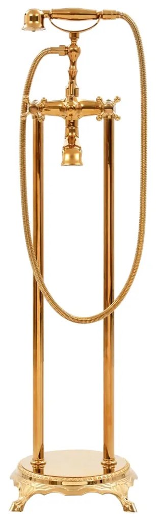 Torneira de pé para banheira aço inoxidável 99,5 cm dourado